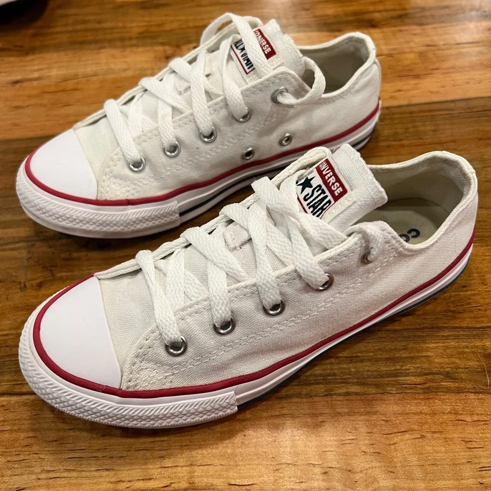 Converse Kids White and Red Sneakers